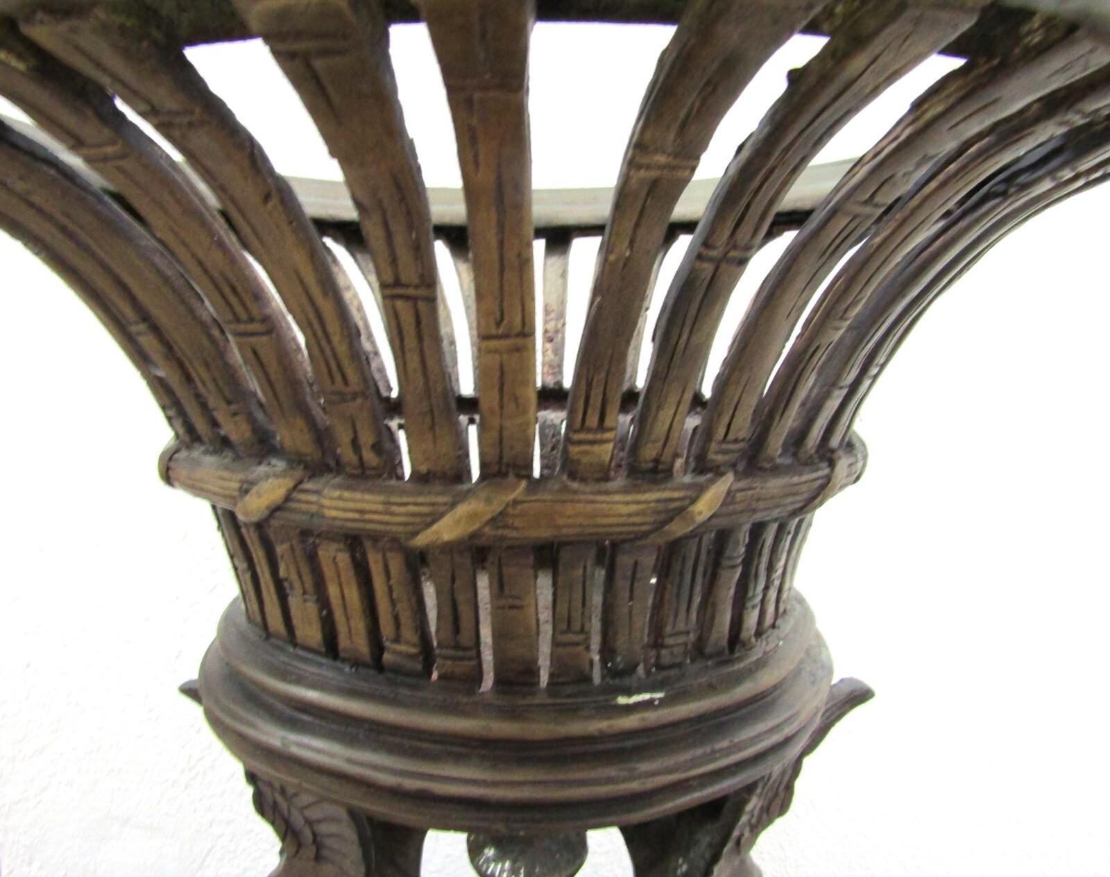 French Empire Style Bronze Jardiniere with Female Griffons and Cherubs 30″ Tall