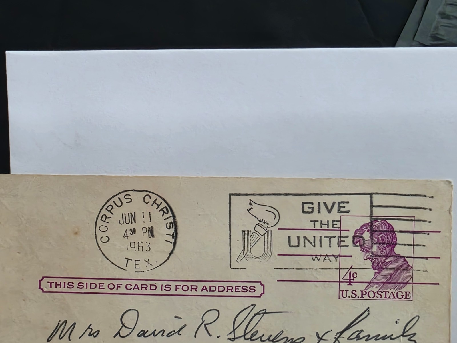 10 Vintage 1963-67 Abraham Lincoln Purple 4 Cent Postcards