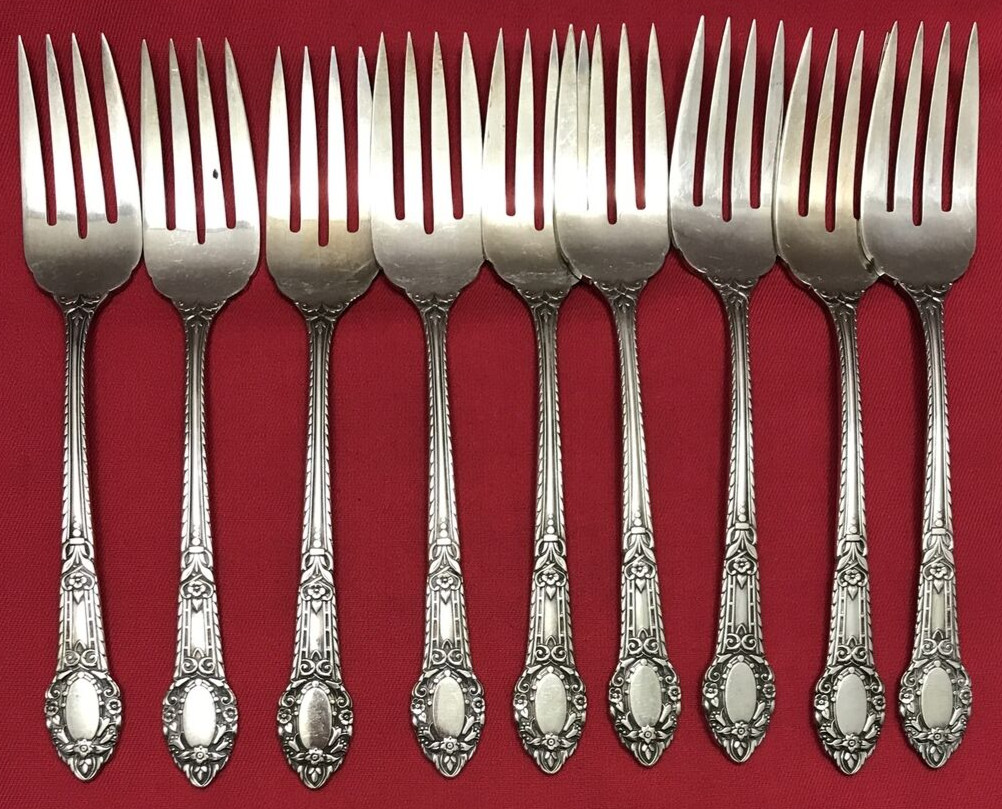 18 Pc RENDEZVOUS Silverplated SALAD FORKS & TEASPOONS Community Very Nice!