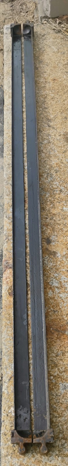 Antique pair of BED RAILS Cast Iron Tapered Pin Ends Twin Full Size Bed 74″