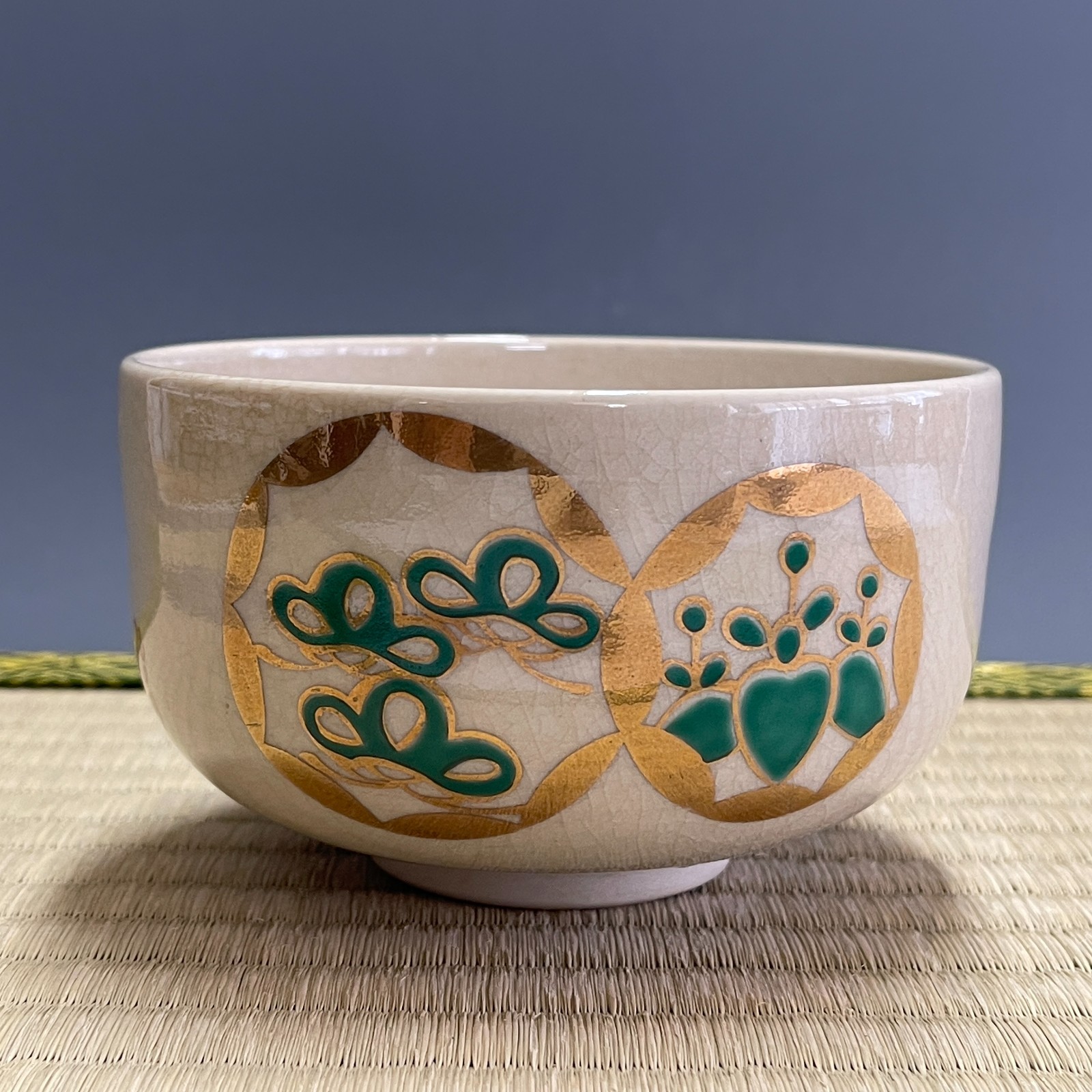 Hakuzan / Kutani Ware H022 Japanese Pottery Chawan Matcha Tea Bowl Sado Vintage