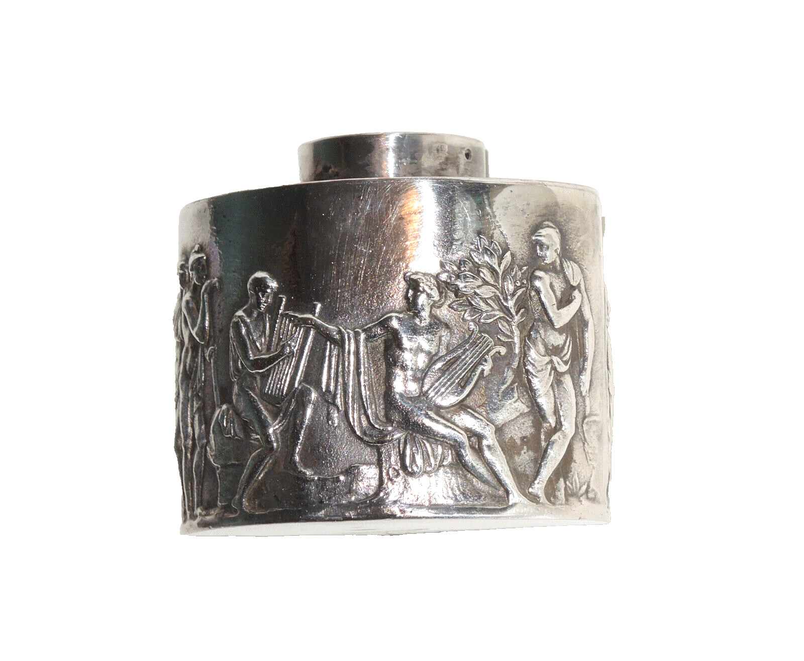 19th C. Repousse Tea Caddy~Old Sheffield Silver Plate~Edwin Charles Purdie~RARE!