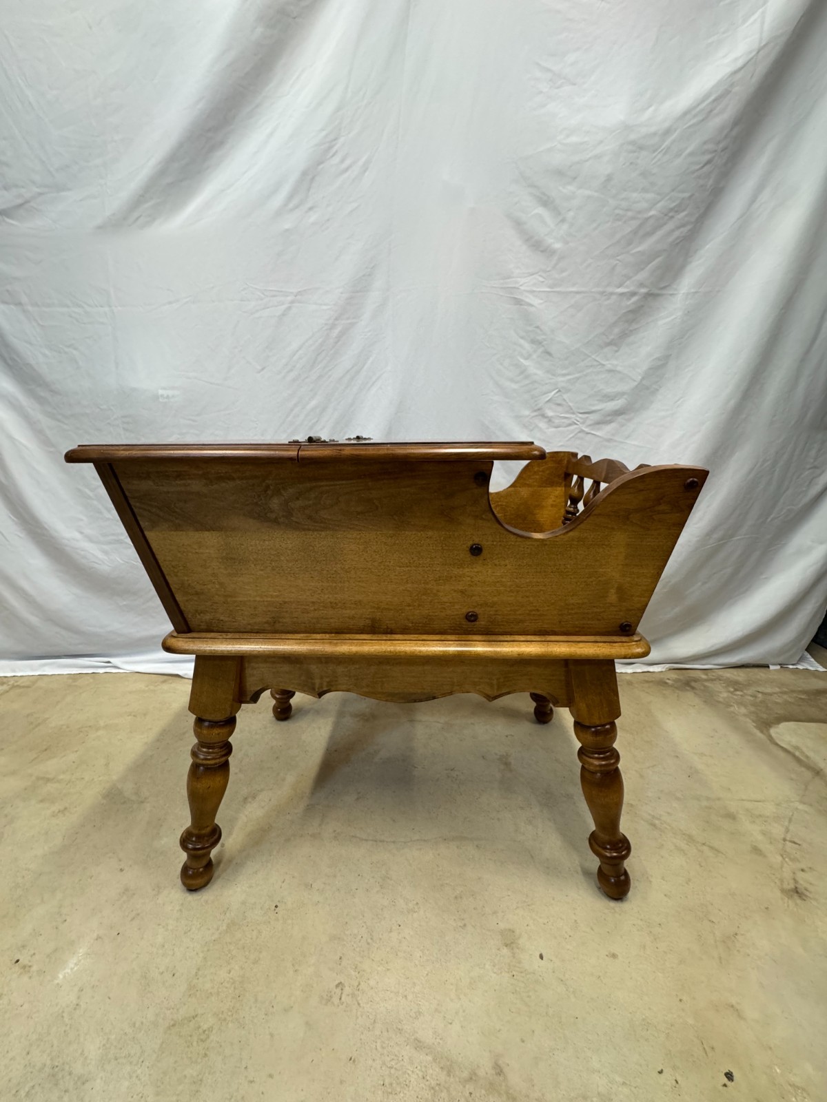 Vintage Solid Maple Dough Box End Tables Set of 2 Magazine Rack MCM Colonial