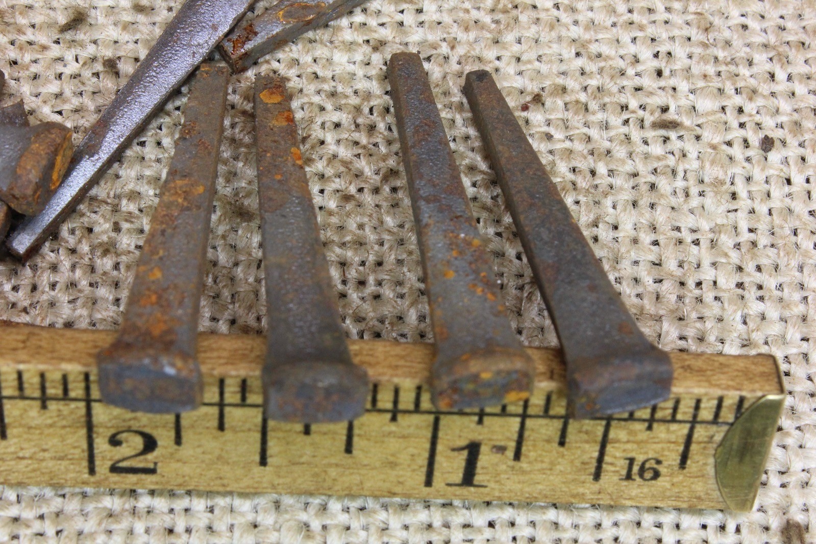 25 Old Square Nails Rustic Vintage 1 1/2” Steel Cut Standard Heavy Duty