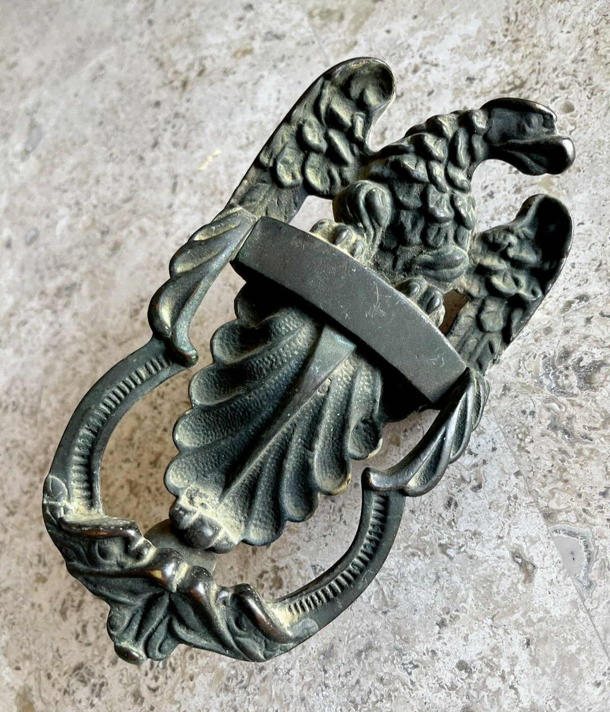 ANTIQUE 1914 BRONZE BRASS AMERICAN EAGLE ARCHITECTURAL SALVAGE DOORKNOCKER