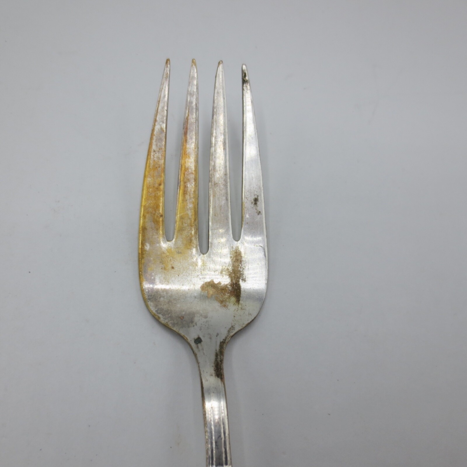 Vintage ROYAL SAXONY Medium Solid Cold Meat Serving Fork Silverplate 8″