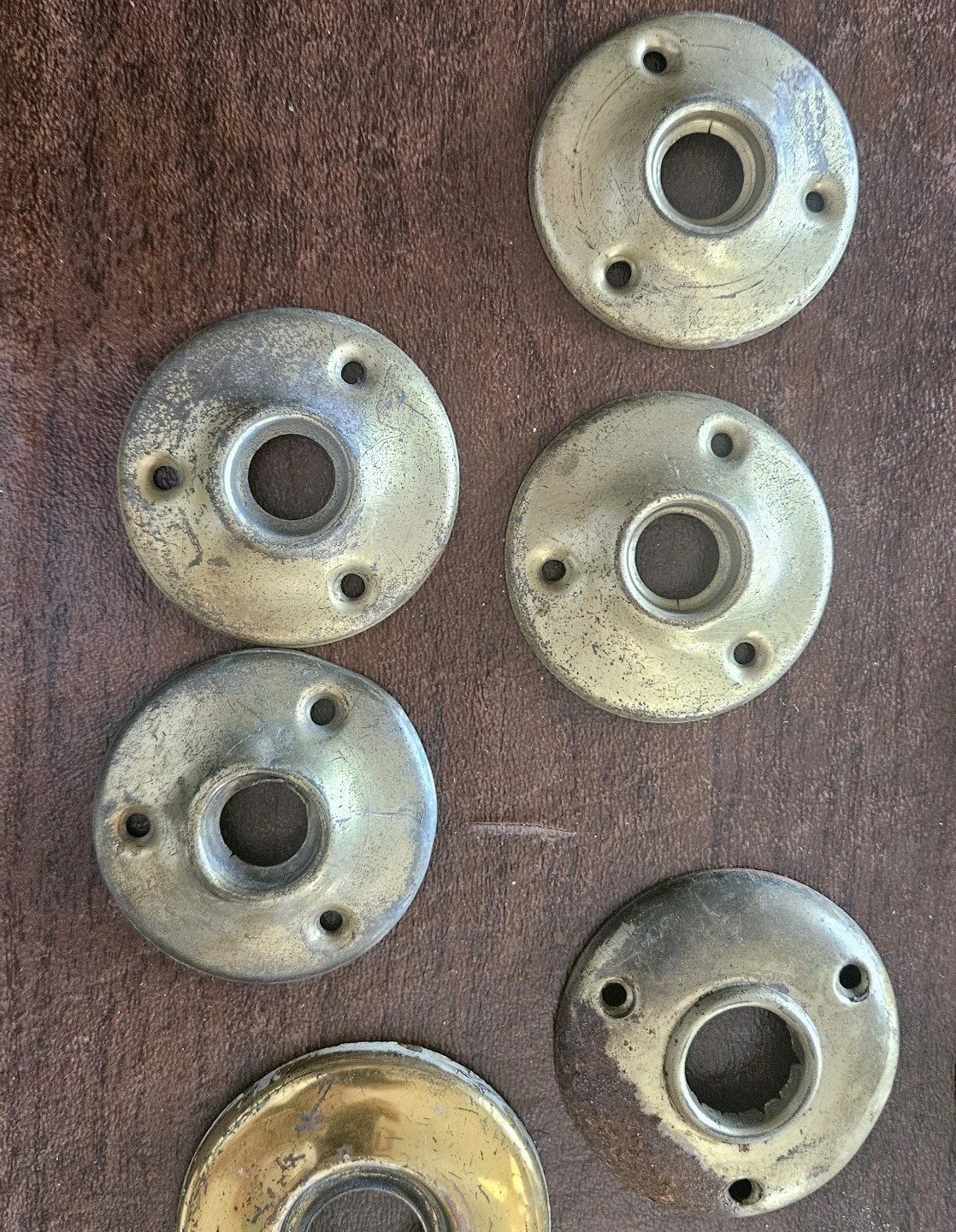 Lot Of 24 Antique & Vintage Door Knob Brass Escutcheons & Rosettes-Some Sets
