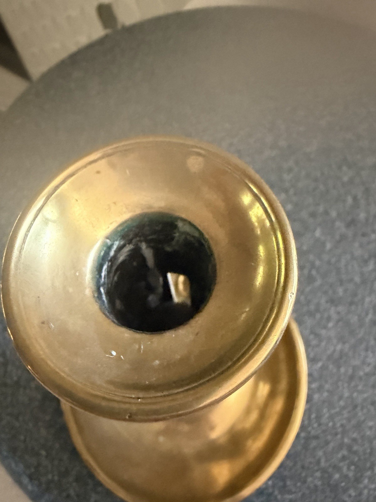 Antique Brass Push Up Candlestick Holder Chamberstick 19th Century Saucer Base
