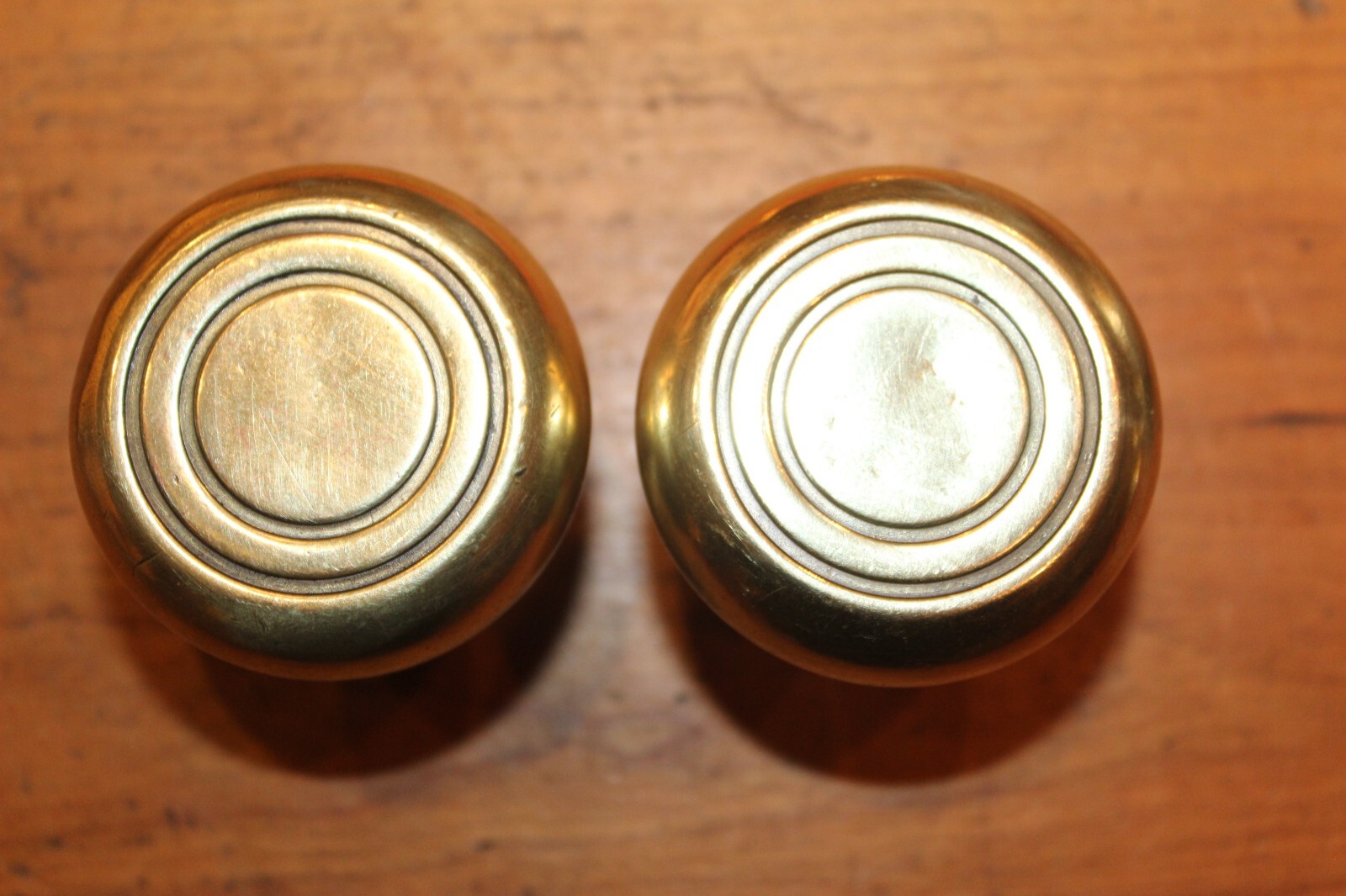 Pair of Antique 2″ Wrought Bronze Concentric Doorknobs Uncatalogued Y-7