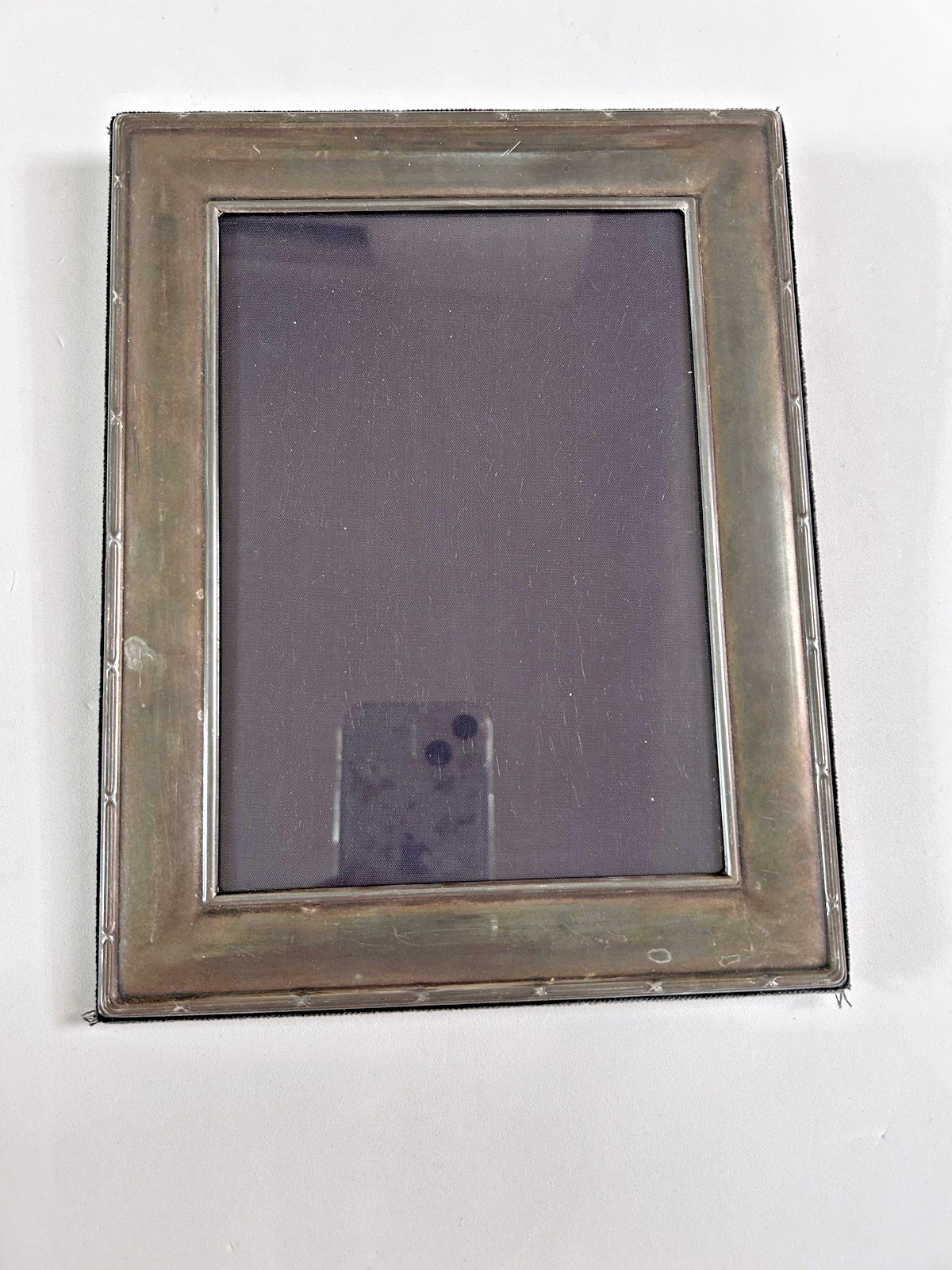 Carrs Shefiled Silver Photo Frame Blue Velvet Back 18 x 22.5 cm