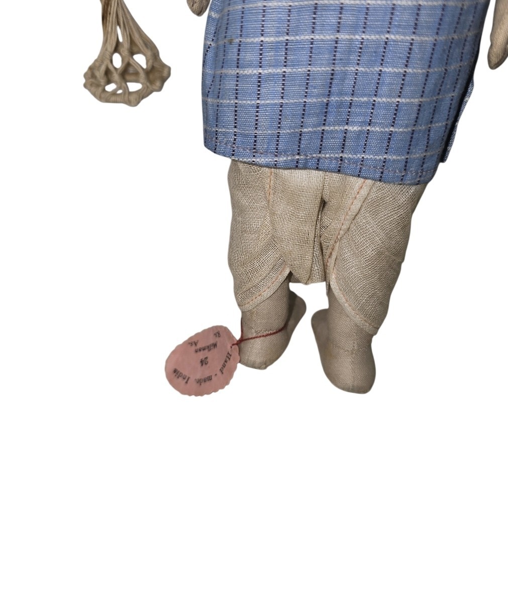 Antique 1920 Indian Doll India Khilowna Brand 11½” Traditional Clothing Milkman