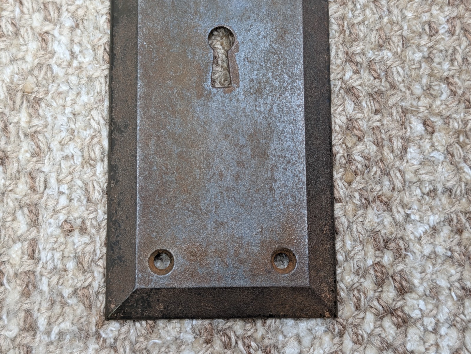2 3/4″ x 10″ Antique Stamped Steel Door Knob Plate