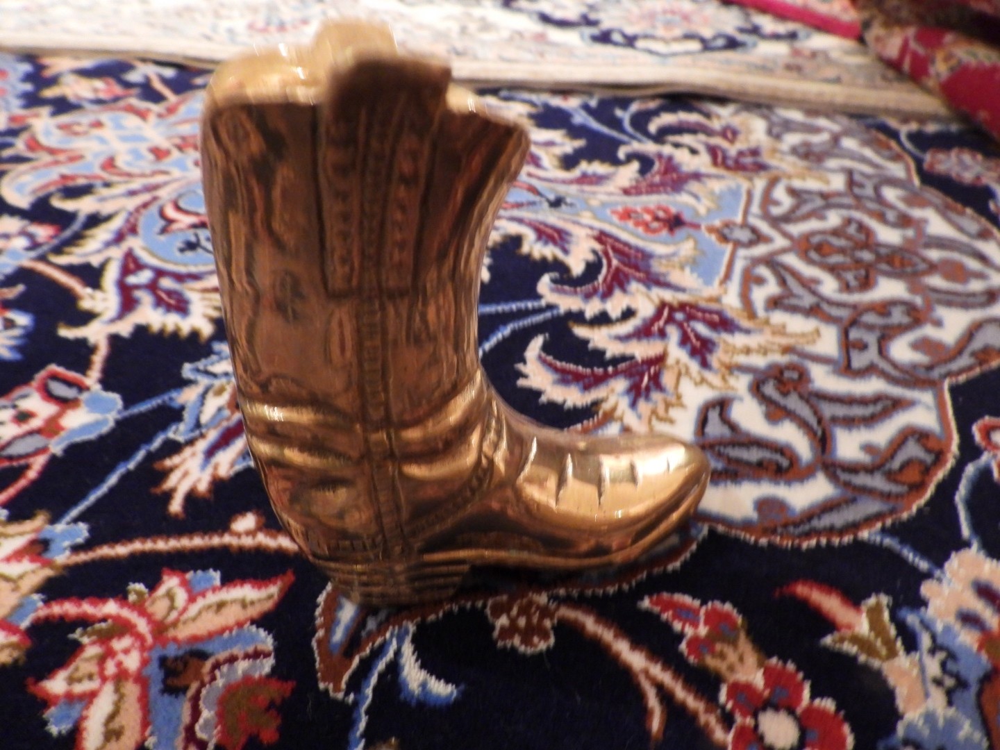 Solid Brass Cowboy Boot Figurine