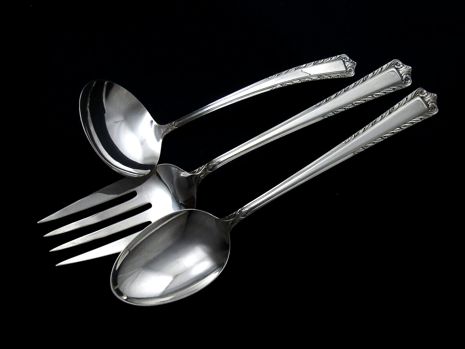 ❤️ FINE ARTS c. 1947 PROCESSIONAL GRAVY LADLE SERVING SPOON & COLD MEAT STERLING