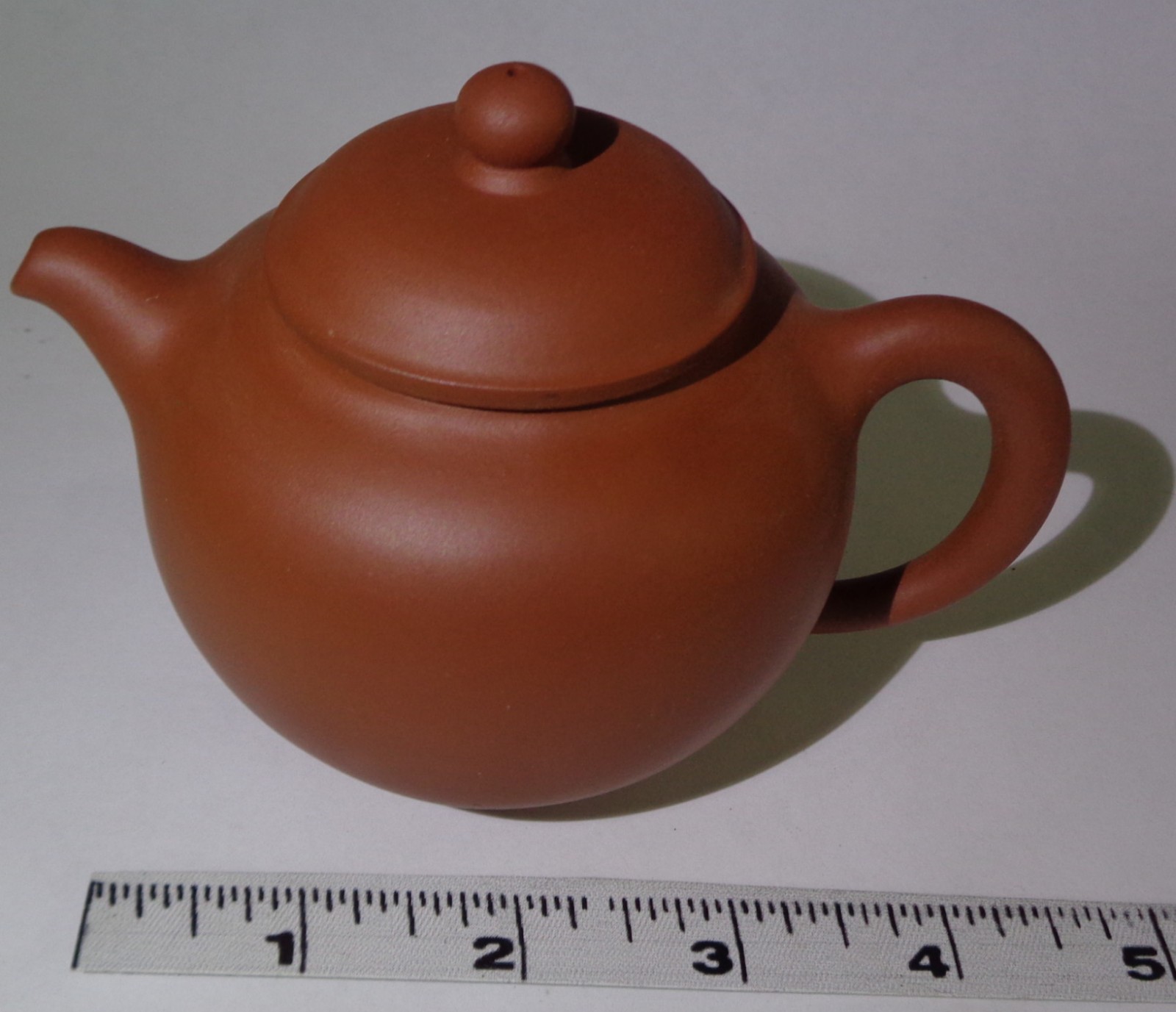 Vintage Hand Made Mini Chinese Red Brown Tan Unglazed Grainy Hard Clay Teapot