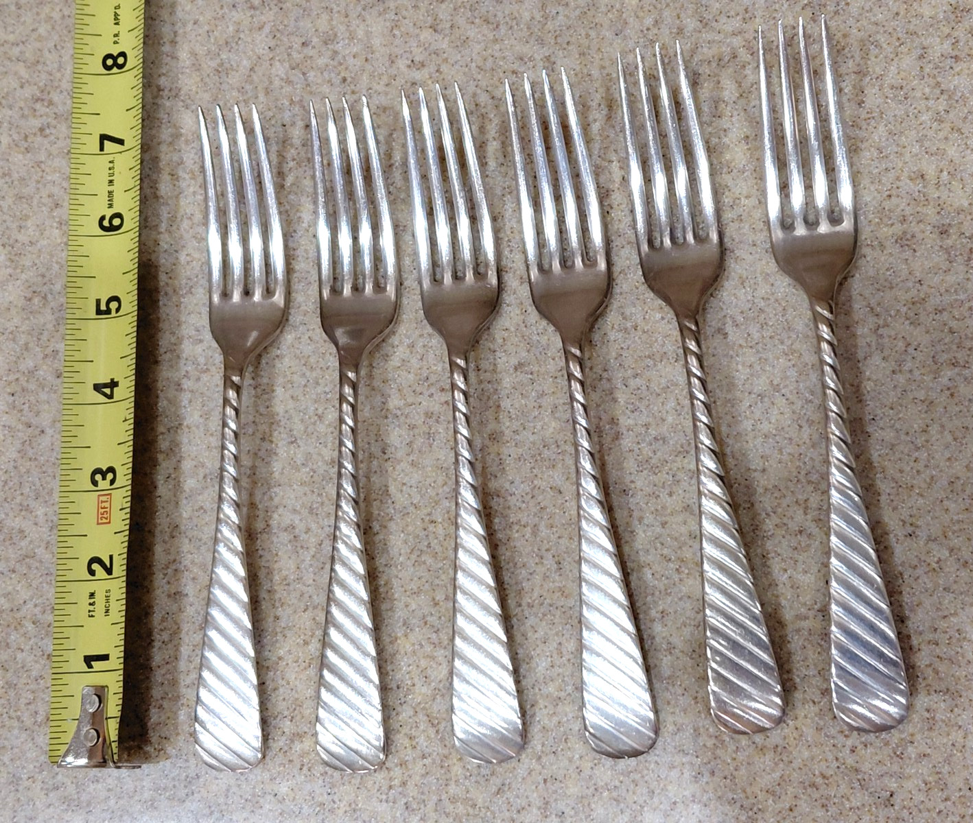 1847 Rogers Bros/International Silver DUNDEE Silverplate Dinner Forks X6 Mono