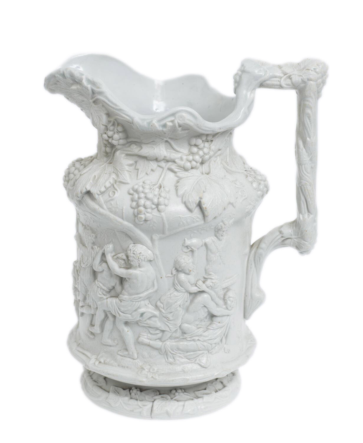 Victorian Antique Charles Meigh Bacchanalian Dance Stoneware Moulded Jug