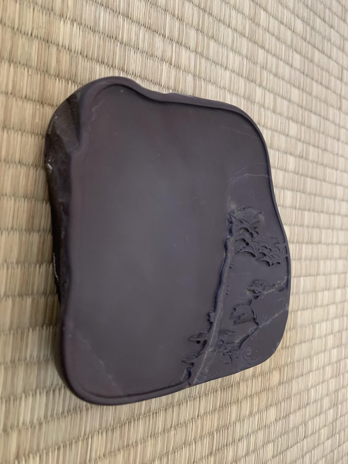 Duan Inkstone Laokeng (Old Pit) Pine tree Natural Stone Calligraphy Tankei
