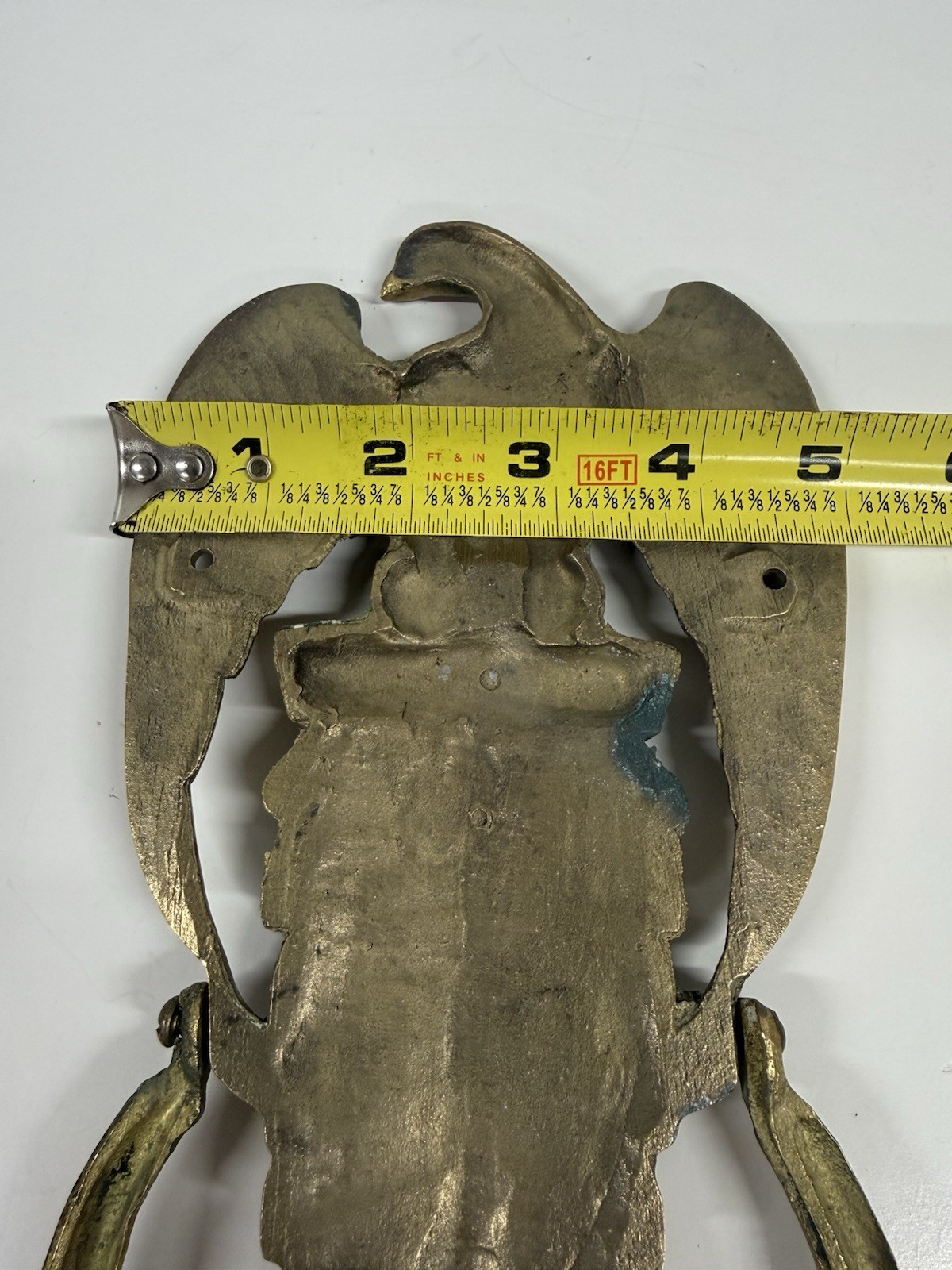 Brass American Eagle Door Knocker Engravable Vintage W/ Patina USA Patriotic