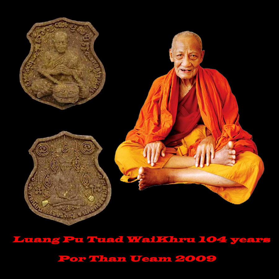 Thai amulet Luang Pu Tuad powder Magic WaiKhru 104 year Protect by Pho Than Ueam