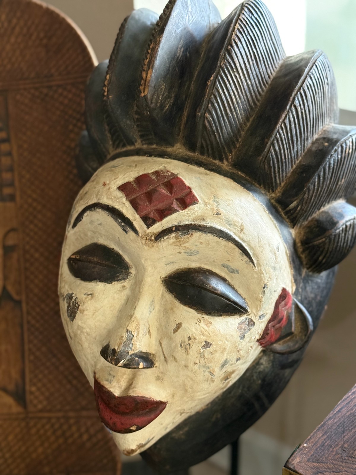 Large Punu Mukudj Maiden Mask Gabon African Tribal Art 22″ Okuyi Mask