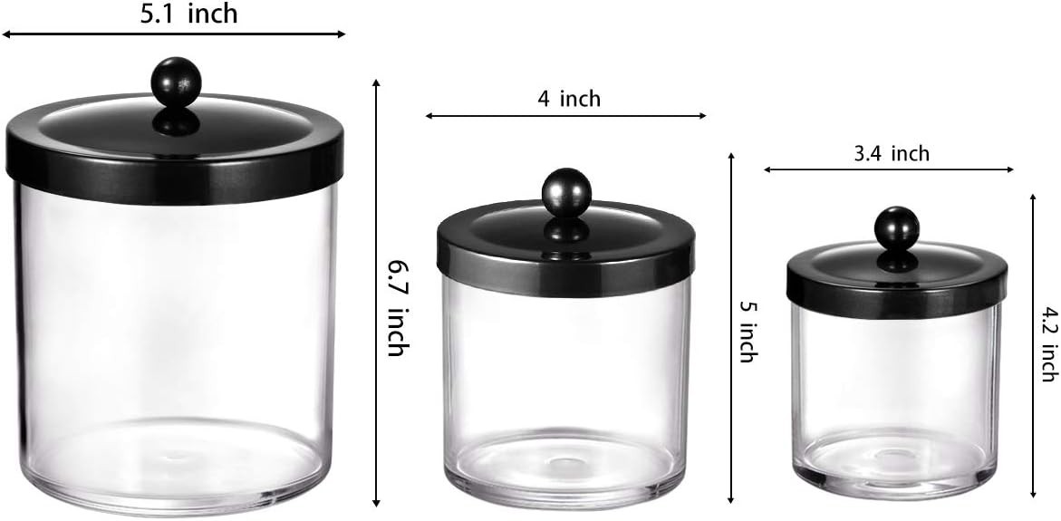 Functional & Elegant Apothecary Storage Jars – BPA-Free with Black Metal Lids