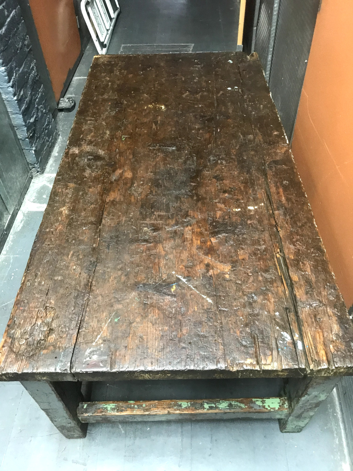 ANTIQUE 1930s/40s WORK COFFEE TABLE SHABBY INDUSTRIAL FARM LOFT CHIC SOLID