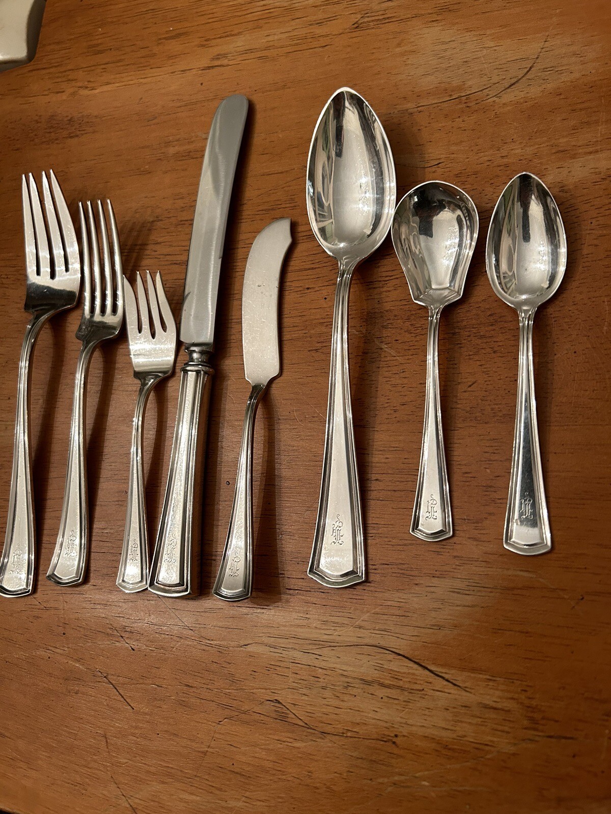 1913 Alvin Patent George Washington Silver Plate 8 Pieces Flatware