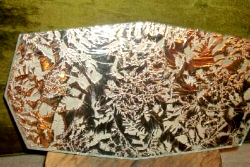 Art Deco Frameless Vanity Mirror Octagon Crystalized Effect Glass 1920s Plateau