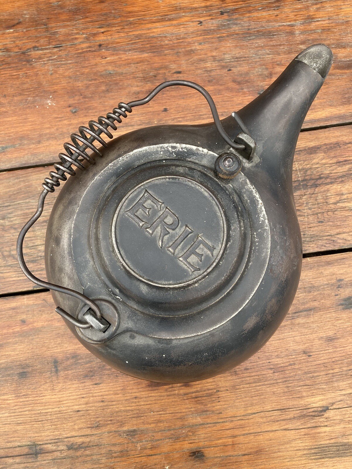 Pre Griswold Erie Cast Iron Tea Kettle