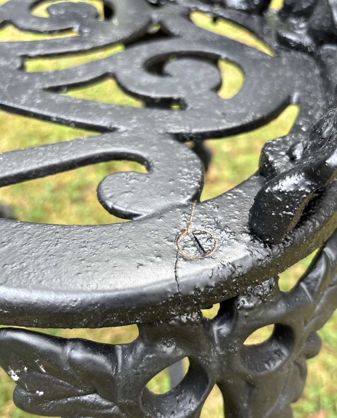 Antique Victorian Grape & Leaf Vine Cast Iron Patio Garden Arm Chair Seat