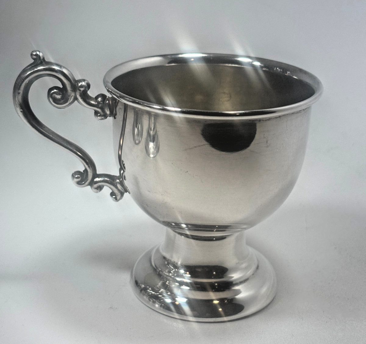 Sheridan Repose Silver on Cooper Footed Punch Bowl Cup Silverplated Victorian