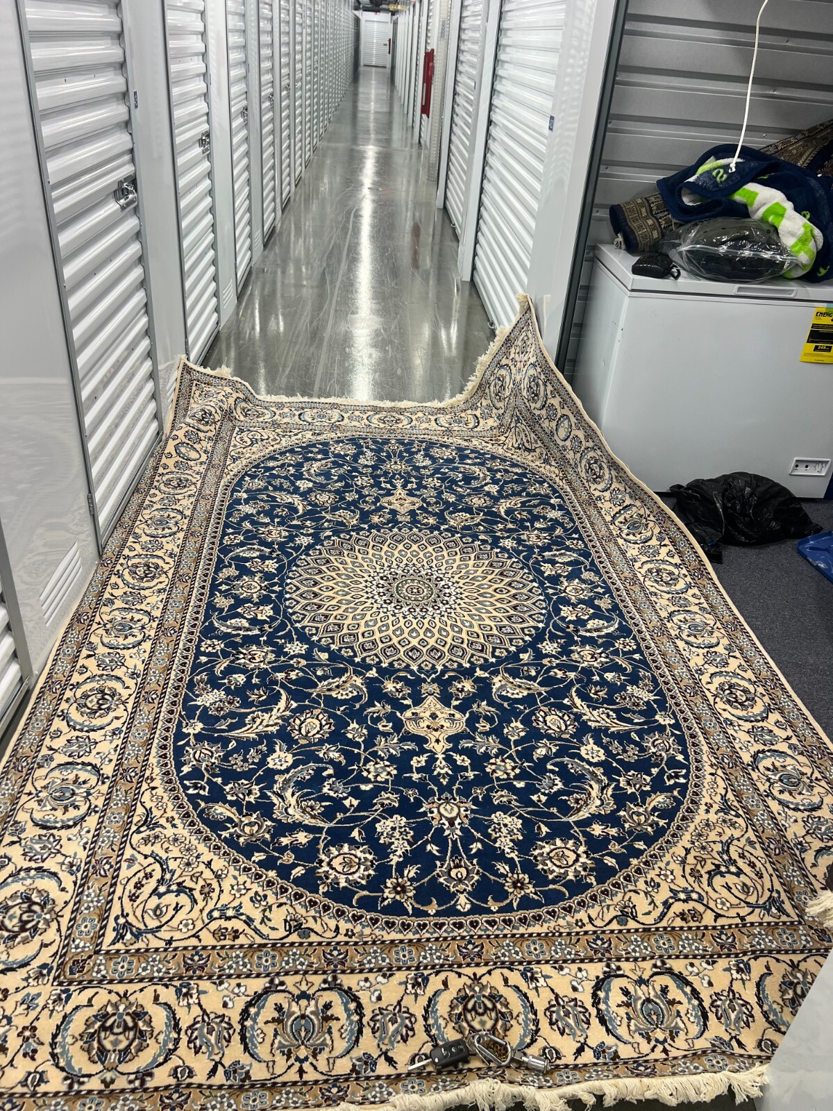 Never used Persian NAEIN Blue and Gold designed Hand Woven Rug 6’7 x 10