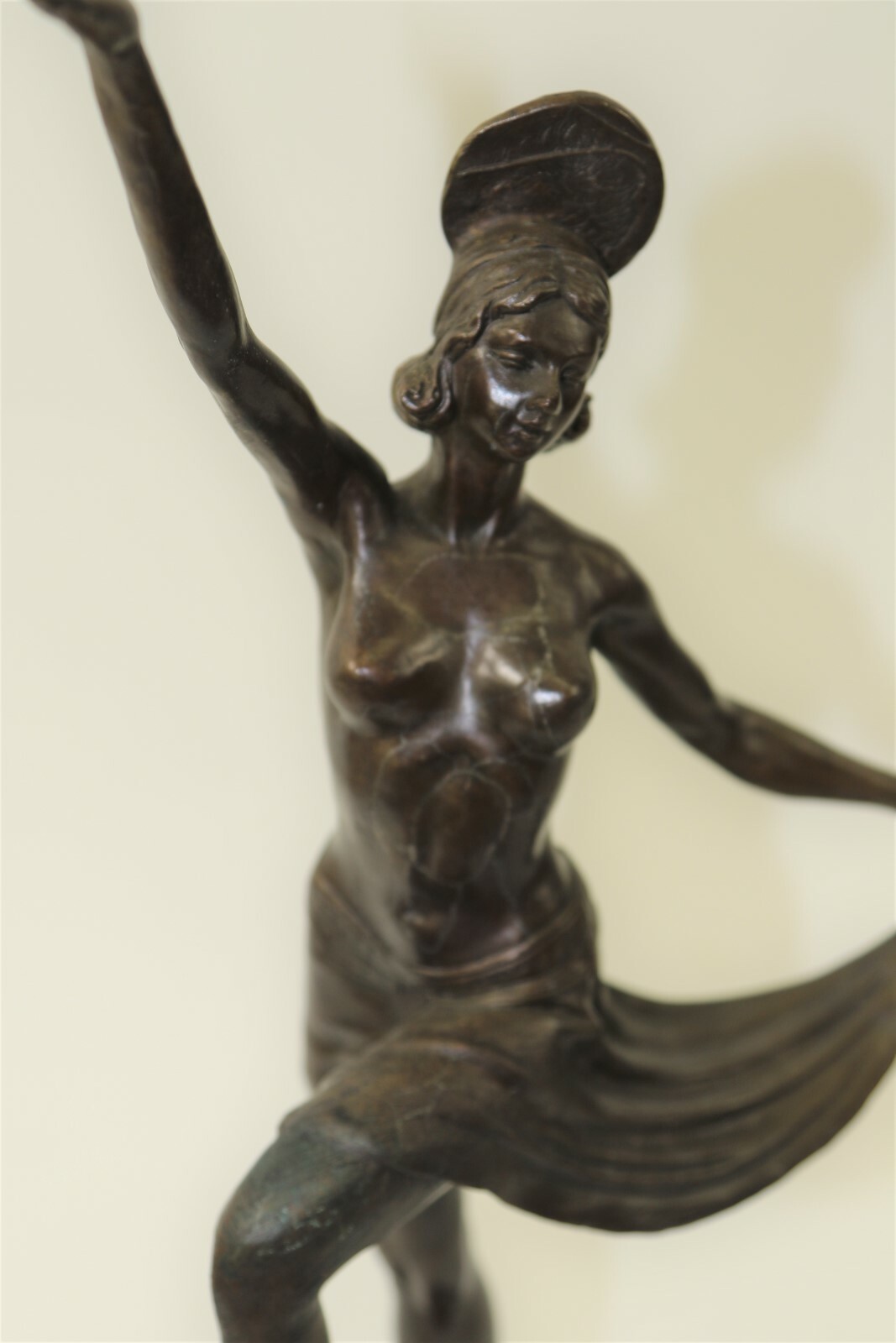 Art Deco Bronze Nude Dancer Sculpture Signed By Belleste Listed Italian Artist
