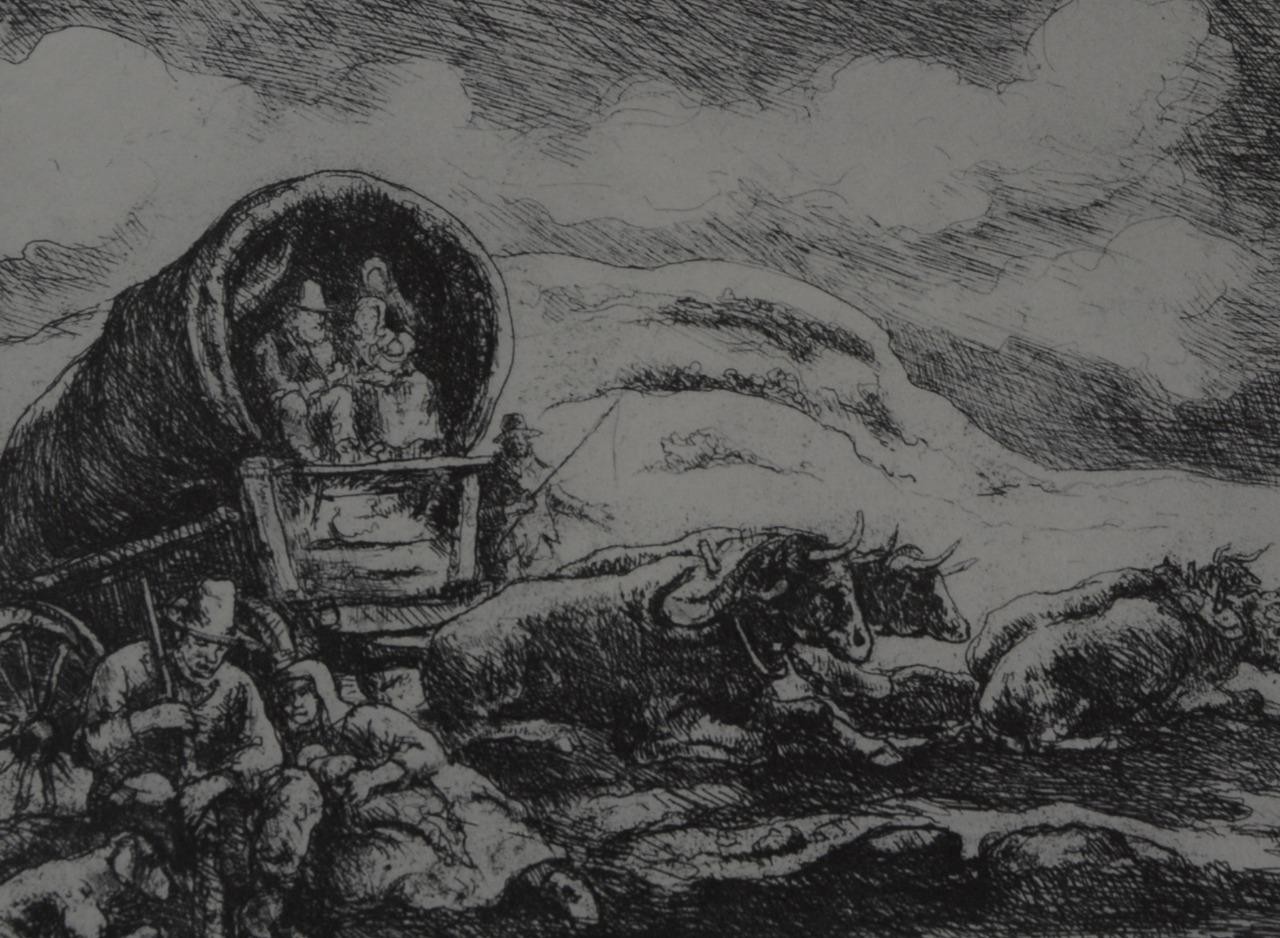 Pioneers Resting by Eugene Higgins Wall Art Vintage Art Print Antique 1930’s