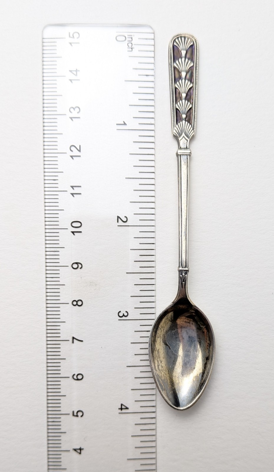Vintage David Andersen Norway Sterling Silver Enamel Demitasse Spoon Deco