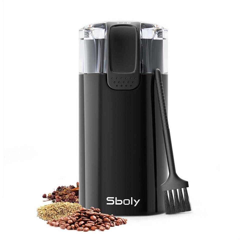 Sboly Electric Stainless Steel Coffee and Spice Grinder. One-hand operation. NEW
