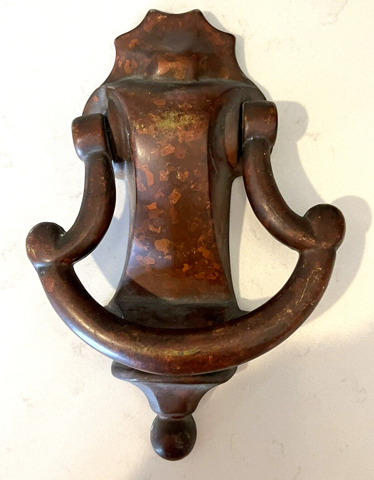 7″x4.5″ ANTIQUE c.1883 VICTORIAN URN TORCHIERE ARCHITECTURAL SALVAGE DOORKNOCKER