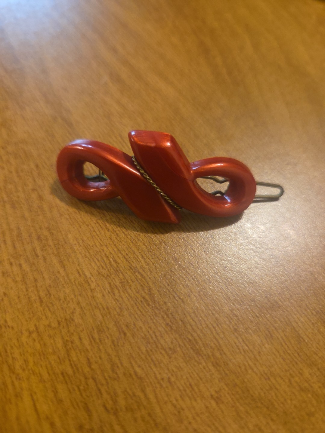 VTG EARlY HAND MADE IN FRANCE BROWN PLASTIC? HAIR CLIP