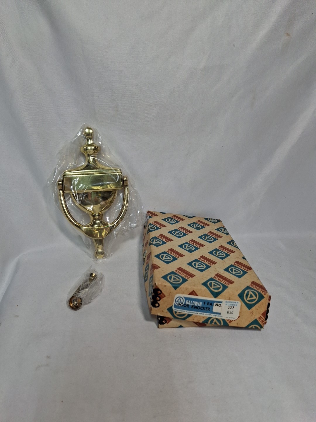Vintage Brass Baldwin No.327 Solid Forged Brass Door Knocker Made In USA NOS
