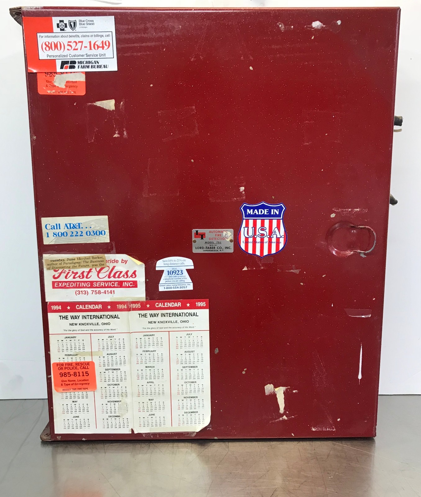 Antique Vintage Home House Fire Detector alarm 1953 Lord Taber Co battery power