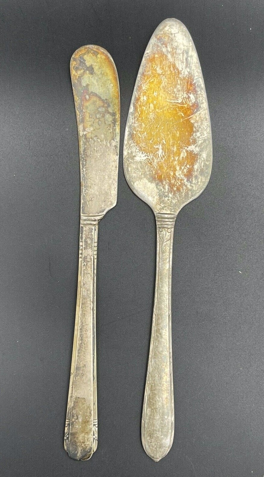 Vintage Cake/Pie Server 6 7/8″ and Butter Knife 6 7/8″ Silver Plated