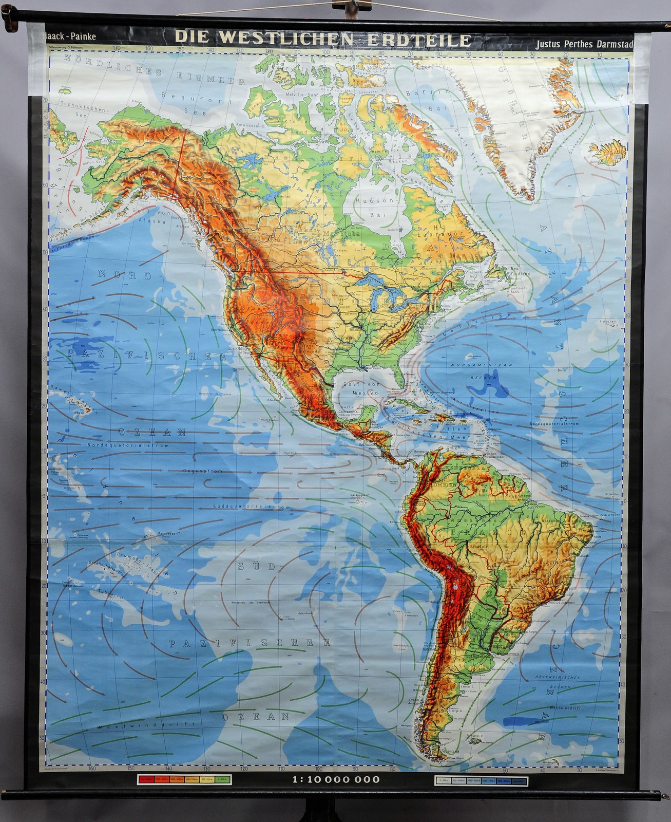 Map Poster Wall Chart Western World North and South America