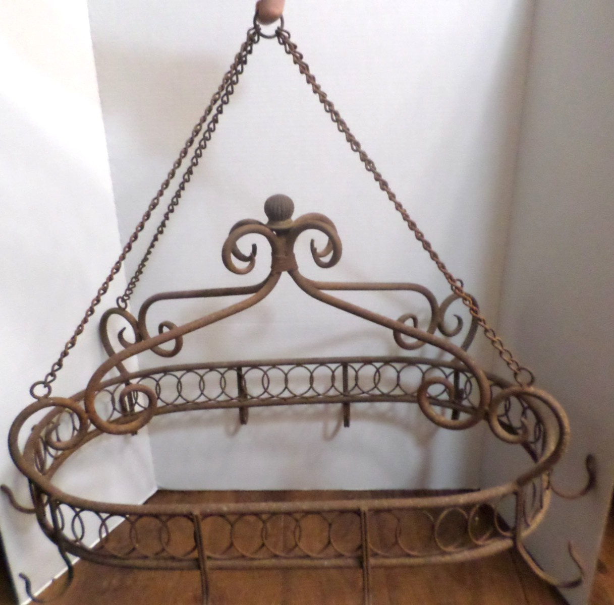 Rustic VTG Ceiling Pot & Pan Holder Large Holds 10 Pans