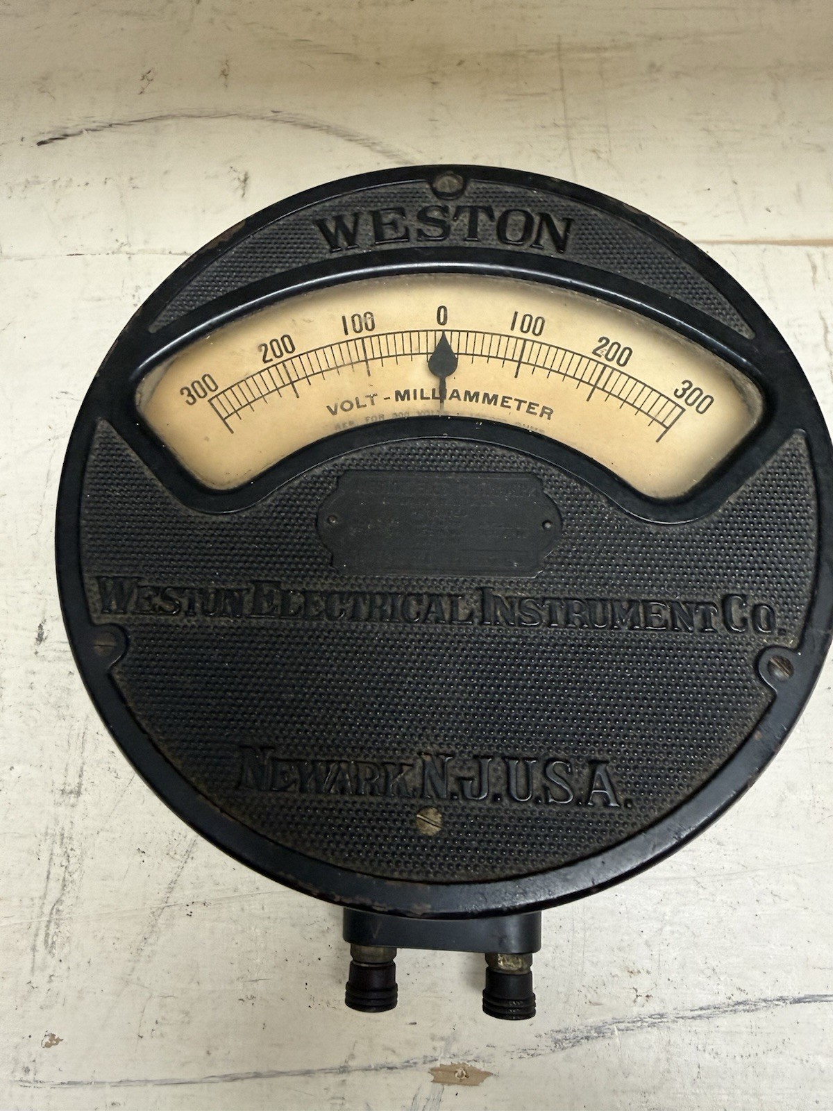 Antique Weston Electrical DC Volt Meter Gauge Model 24 Railroad 6.5”