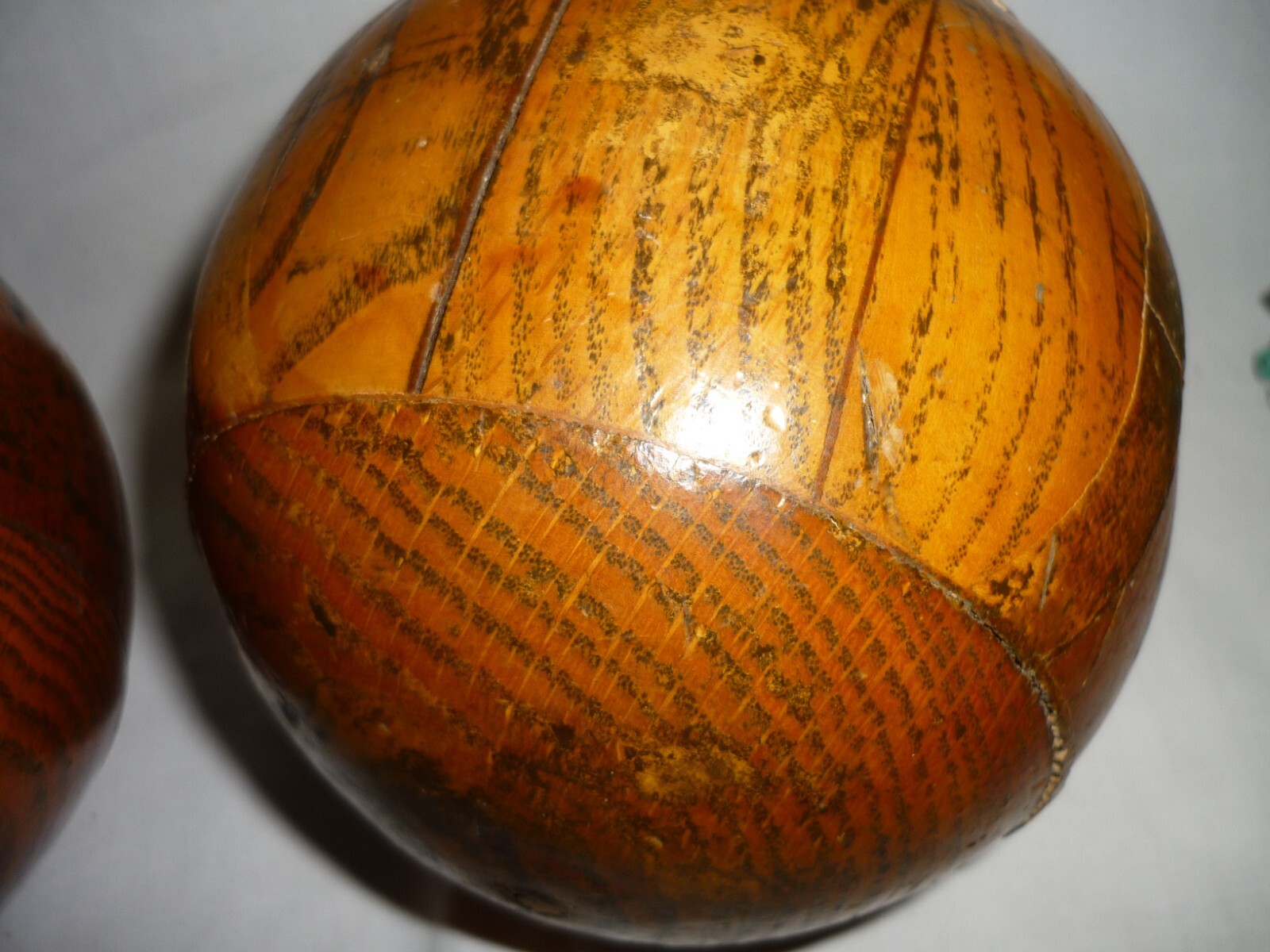 Antique handmade solid oak ? wooden balls
