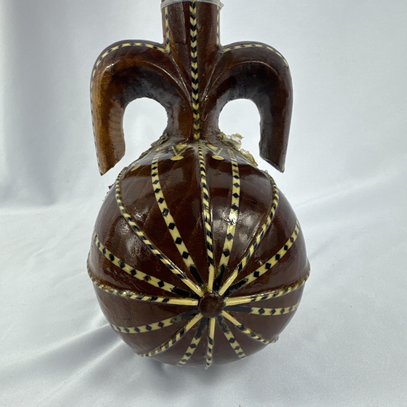 Vintage Asian Rawap Musical String Instrument Snakeskin Design 23 Inches Long