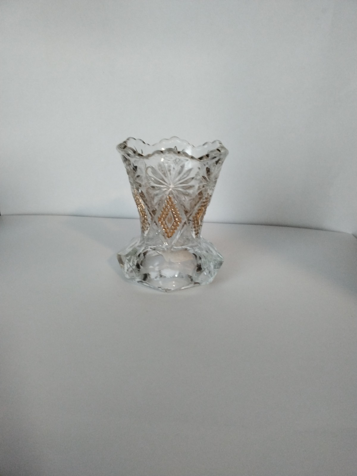 Eapg clear SHOSHONE Toothpick Holder W/Gold Decor. US Glass 1896. Nice Shape.
