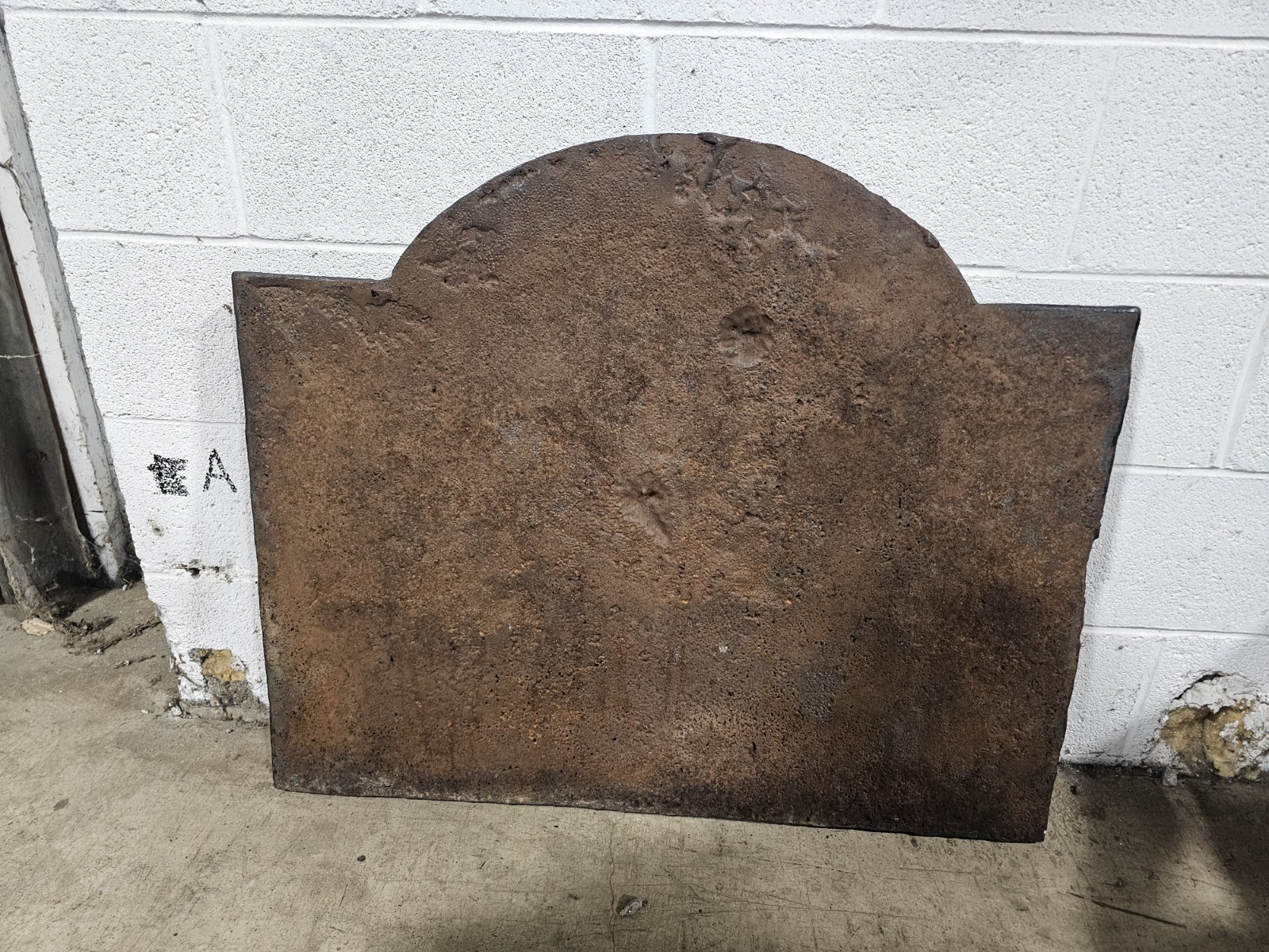 Antique 17th Century Large Charles Rex Cast Iron Fireback Oak Tree King Charles
