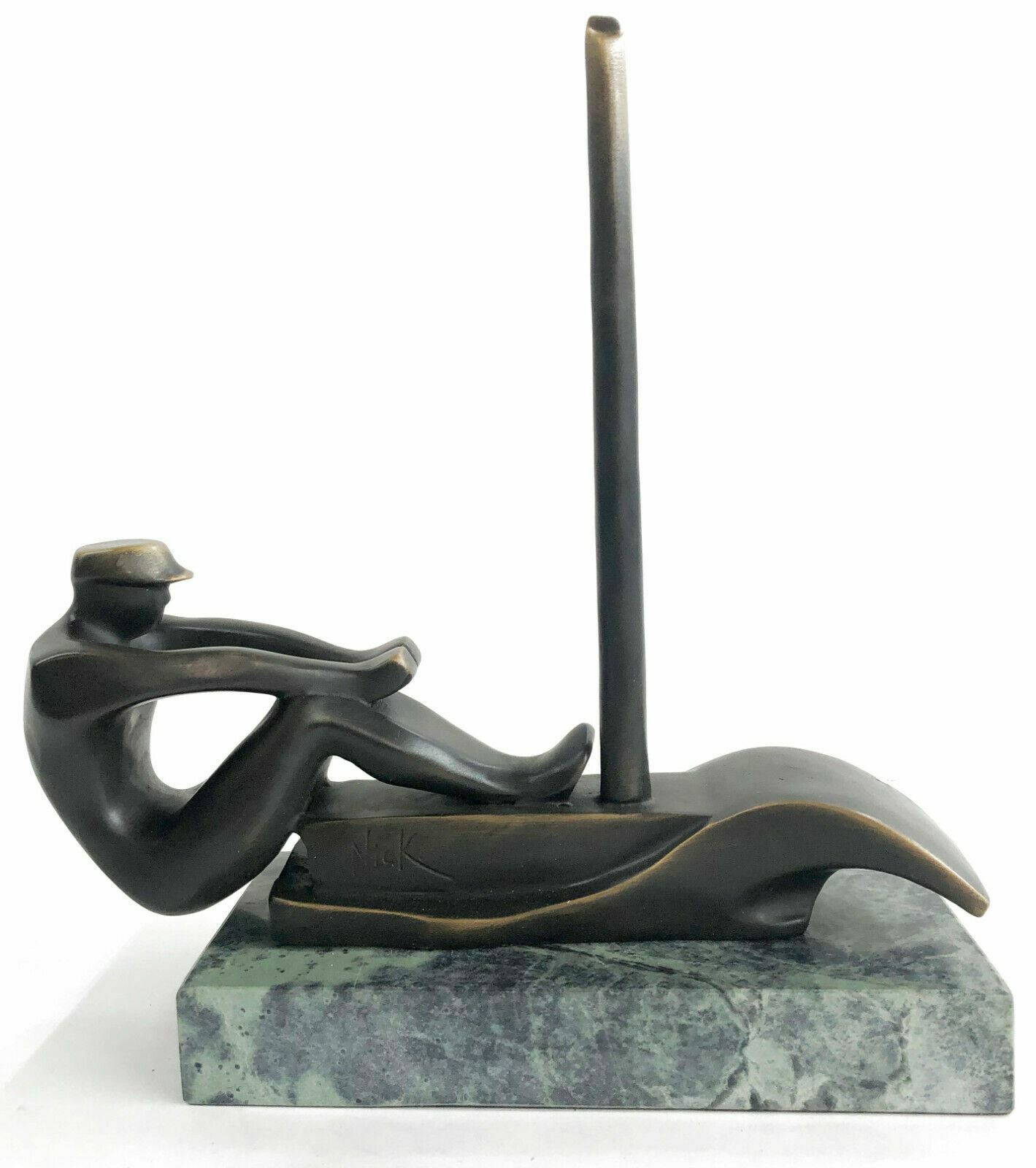 Handcrafted Detailed Olympic Trophy Male Rower Bronze Sculpture Decorative Deal